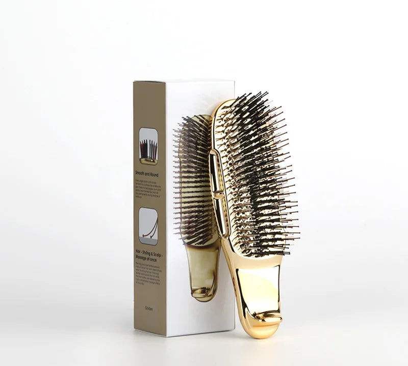 Japanese Premium Head Massager Scalp Brush Hair Massager Shampoo Brush Wet Plastic Detangling Brush Hair Cleaning Comb Rose Gold