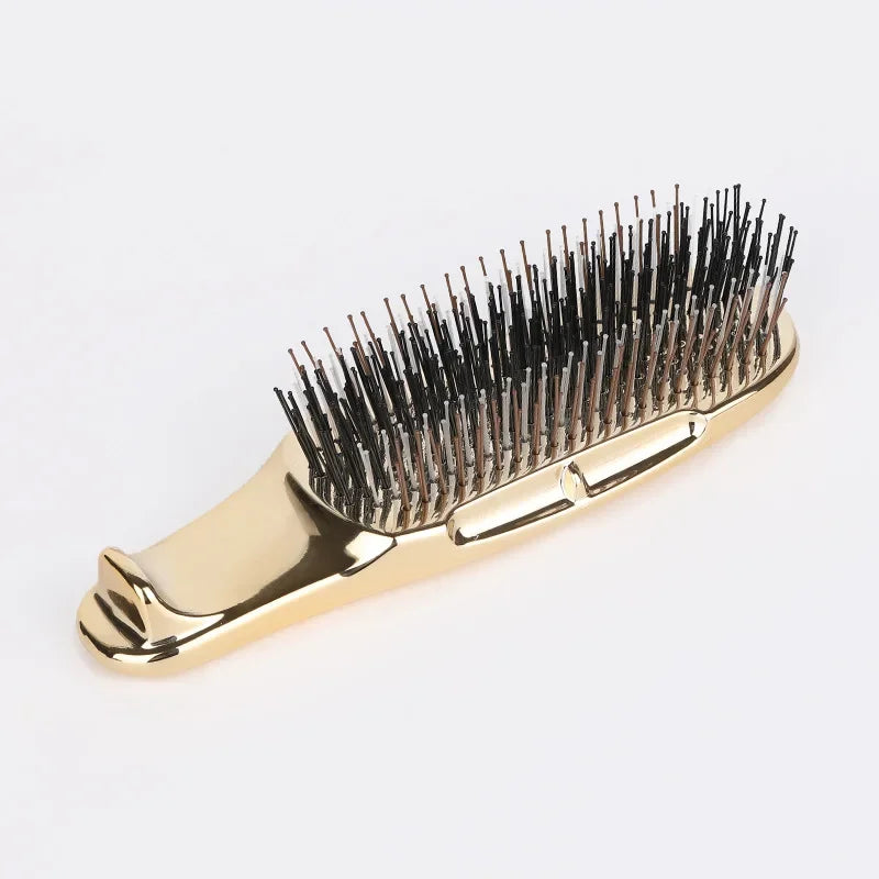 Japanese Premium Head Massager Scalp Brush Hair Massager Shampoo Brush Wet Plastic Detangling Brush Hair Cleaning Comb Rose Gold