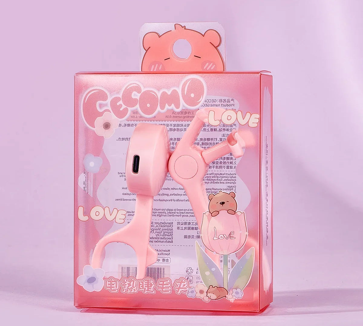 GECOMO Frameless Heated Eyelash Curler Intelligent Temperature Control Rechargeable Eyelash Long-lasting Curling Device