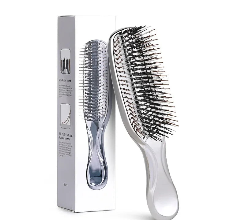 Japanese Premium Head Massager Scalp Brush Hair Massager Shampoo Brush Wet Plastic Detangling Brush Hair Cleaning Comb Rose Gold