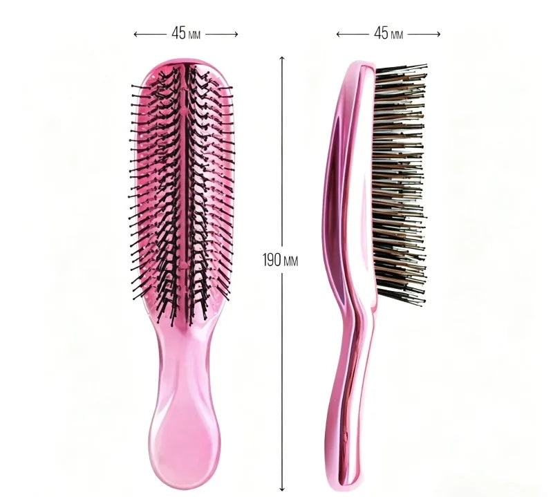 Japanese Premium Head Massager Scalp Brush Hair Massager Shampoo Brush Wet Plastic Detangling Brush Hair Cleaning Comb Rose Gold