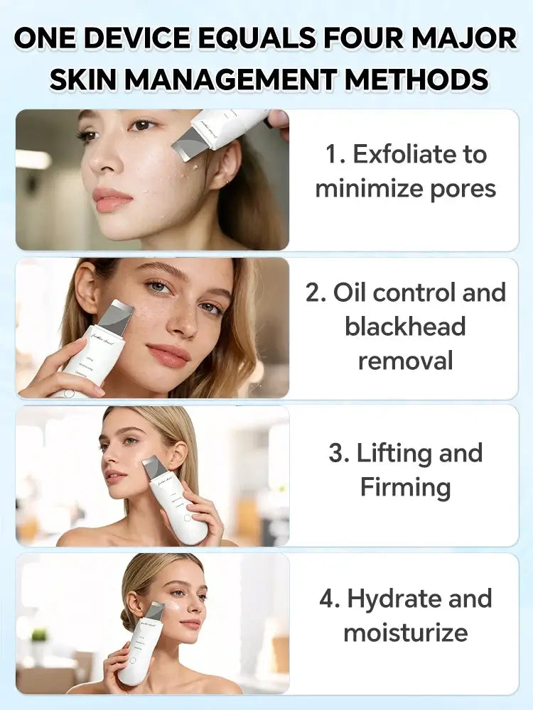 Ultrasonic Skin Scrubber – Facial Pore Cleaner & Exfoliating Device