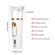 Mist Sprayer Handheld Nano Beauty Instrument Mini Hydrating Humidifier Skin Care LED Display Portable Facial Steamer Nebulizer