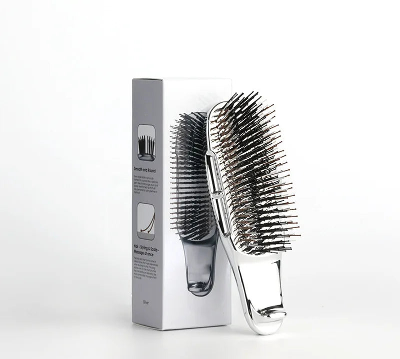 Japanese Premium Head Massager Scalp Brush Hair Massager Shampoo Brush Wet Plastic Detangling Brush Hair Cleaning Comb Rose Gold