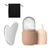 1/3PCS Ice Face Roller Stainless Steel Gua Sha Board Set Facial Massager Face Massage Roller Face Lifting Beauty Skin Care Tools