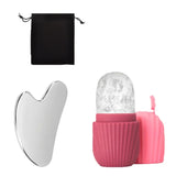 1/3PCS Ice Face Roller Stainless Steel Gua Sha Board Set Facial Massager Face Massage Roller Face Lifting Beauty Skin Care Tools