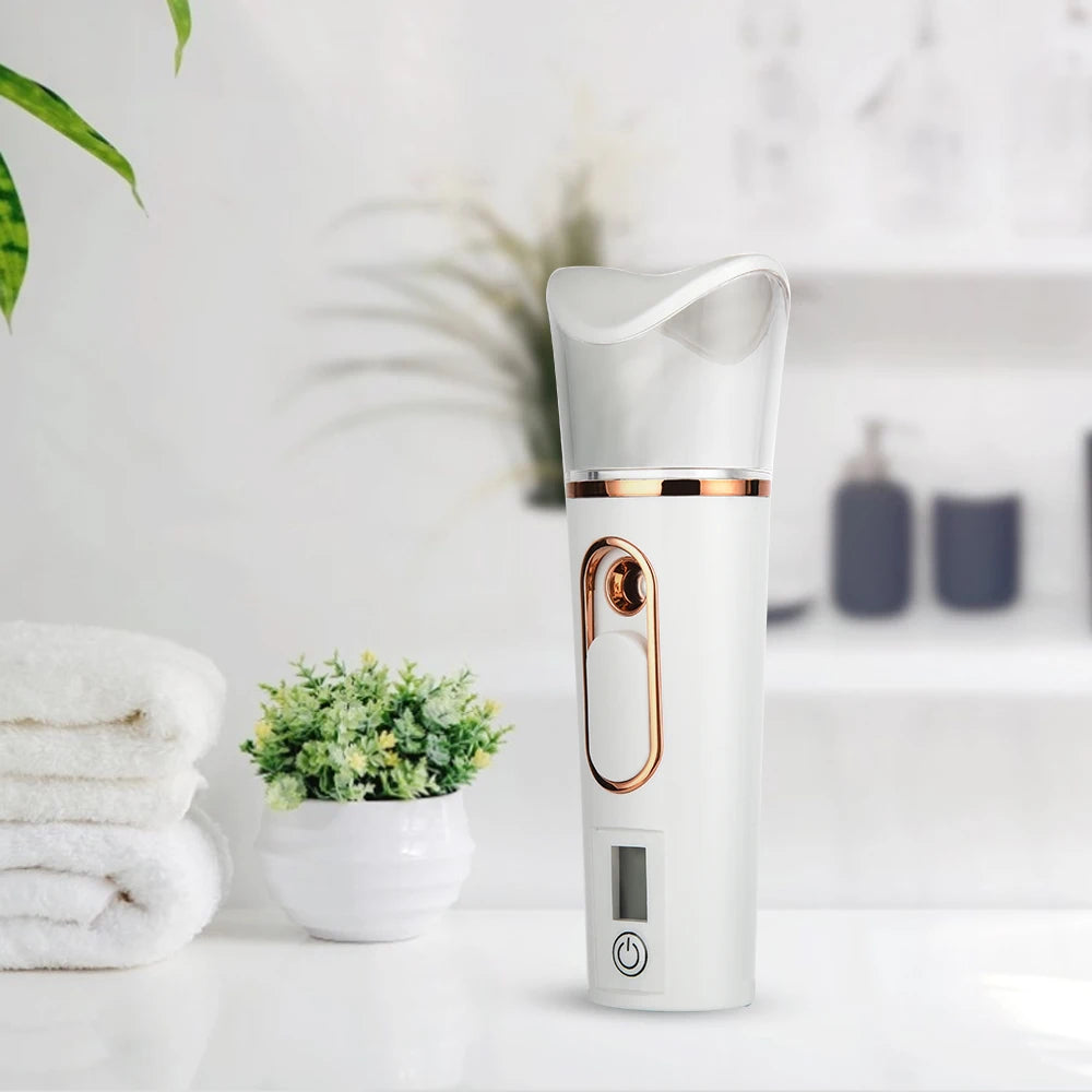 Mist Sprayer Handheld Nano Beauty Instrument Mini Hydrating Humidifier Skin Care LED Display Portable Facial Steamer Nebulizer