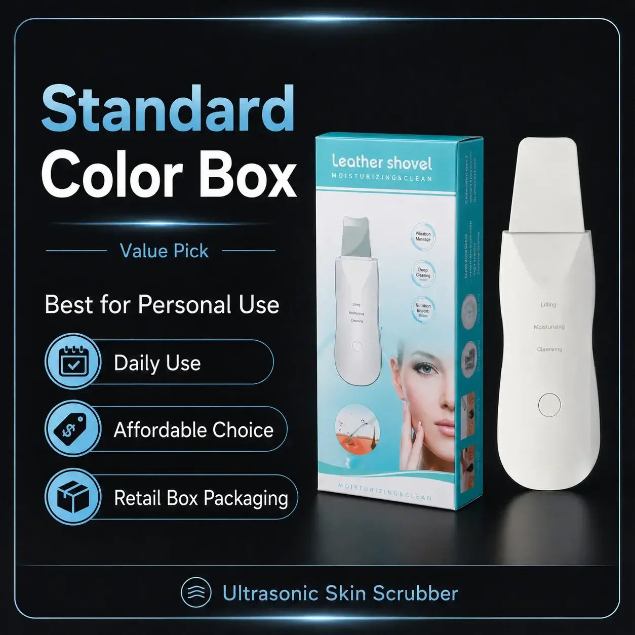 Ultrasonic Skin Scrubber – Facial Pore Cleaner & Exfoliating Device